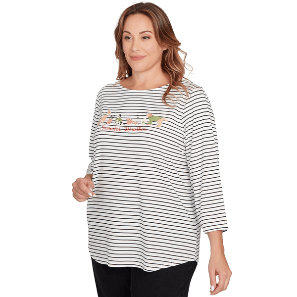 Plus Size Ruby Rd. Must Haves II Holiday Dogs Stripe Tee