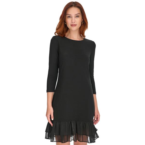 Womens Tommy Hilfiger 3/4 Sleeve Jersey Ruffle Hem A-Line Dress