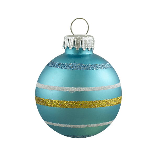 Northlight 10ct. Green & Blue Striped Glass Christmas Ornaments