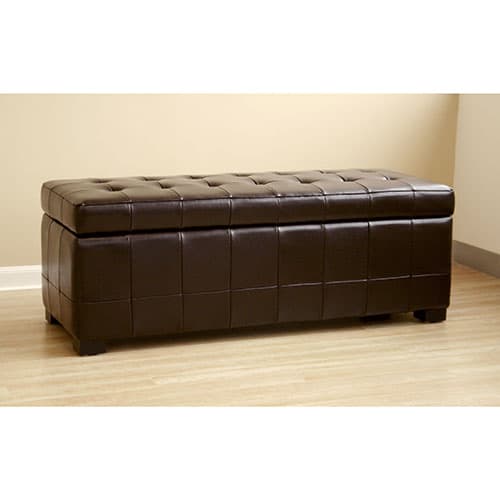 Baxton Studio Leather Storage Bench Ottoman