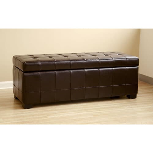 Baxton Studio Leather Storage Bench Ottoman - image 