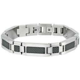 Mens Lynx Stainless Steel with Carbon Fiber Bracelet