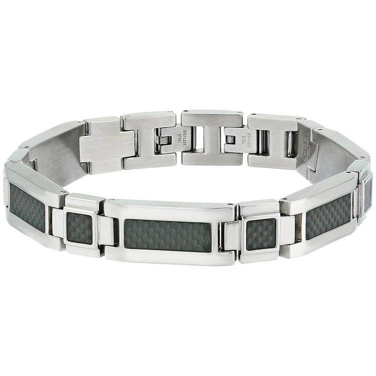 Mens Lynx Stainless Steel with Carbon Fiber Bracelet