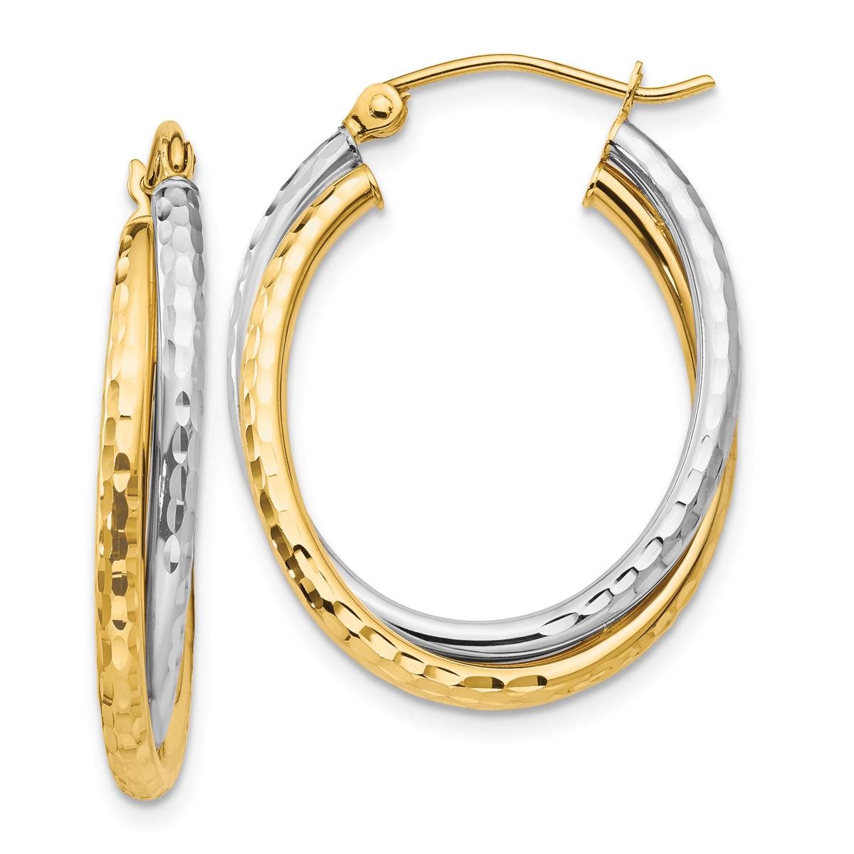 Gold Classics™ 14kt. Two-Tone Hoop Earrings