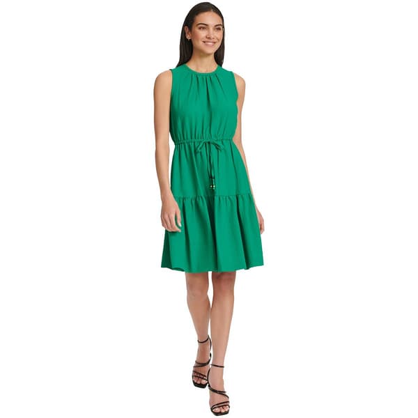 Womens Calvin Klein Fit & Flare Gauze Drawstring Waist Dress - image 