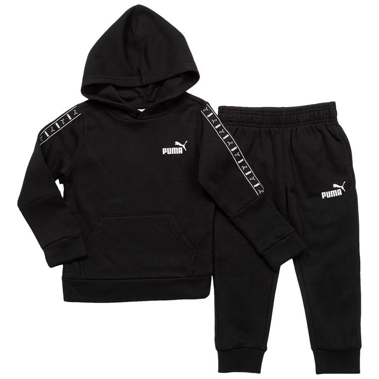 Boys (4-7) Puma(R) 2pc. Cotton Fleece Pullover Set - Puma Black