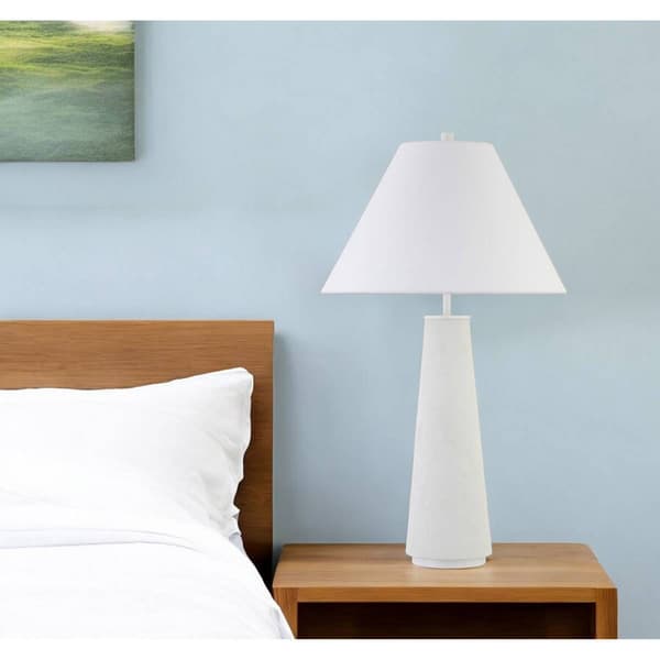 HomeRoots 28in. White Ceramic Table Lamp