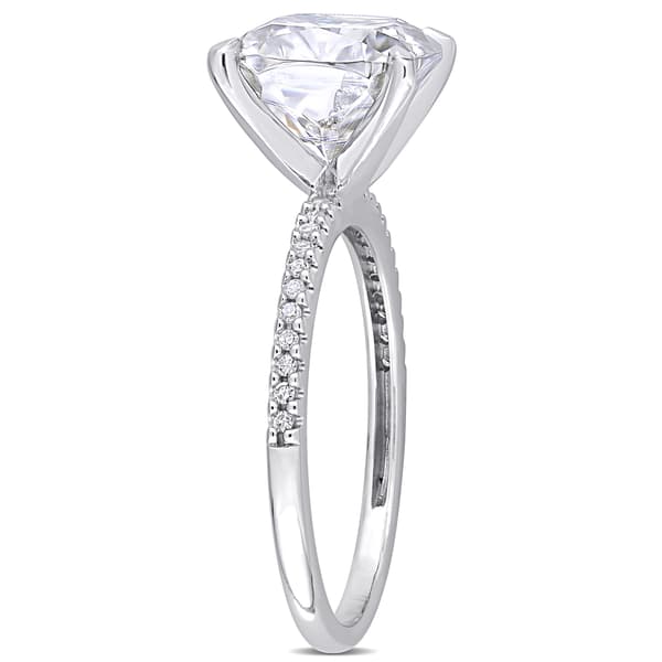 Gemstone Classics™ 14kt. White Gold Moissanite & Diamond Ring