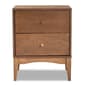 Baxton Studio Landis Ash Walnut Finished Wood 2-Drawer Nightstand - image 3