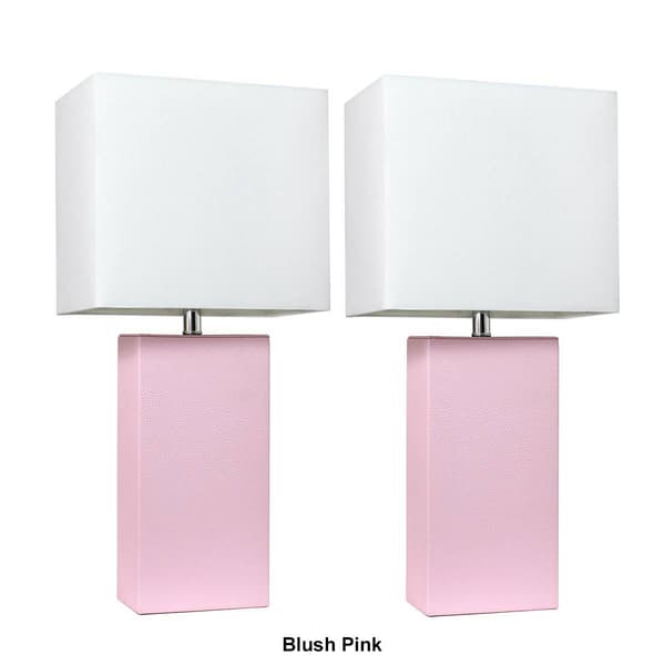 Elegant Designs&#8482; Modern Leather Table Lamps - Set of 2