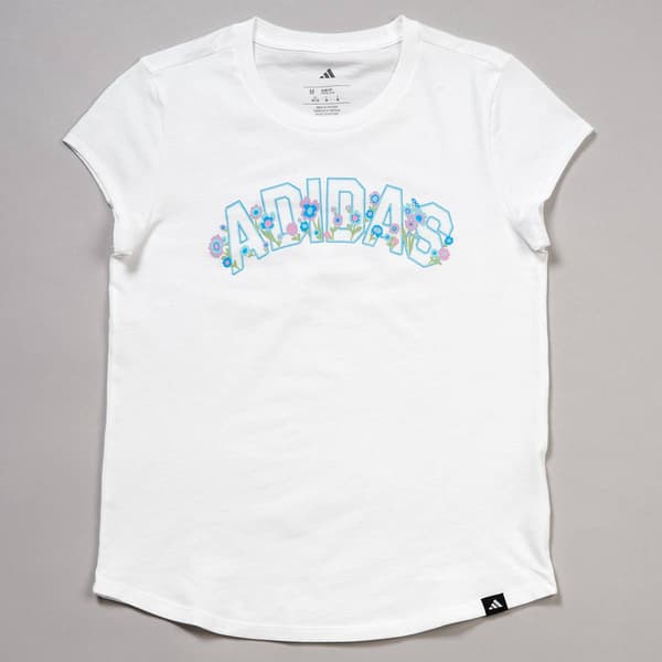 Girls (7-16) adidas(R) Floral Cap Sleeve Tee - image 