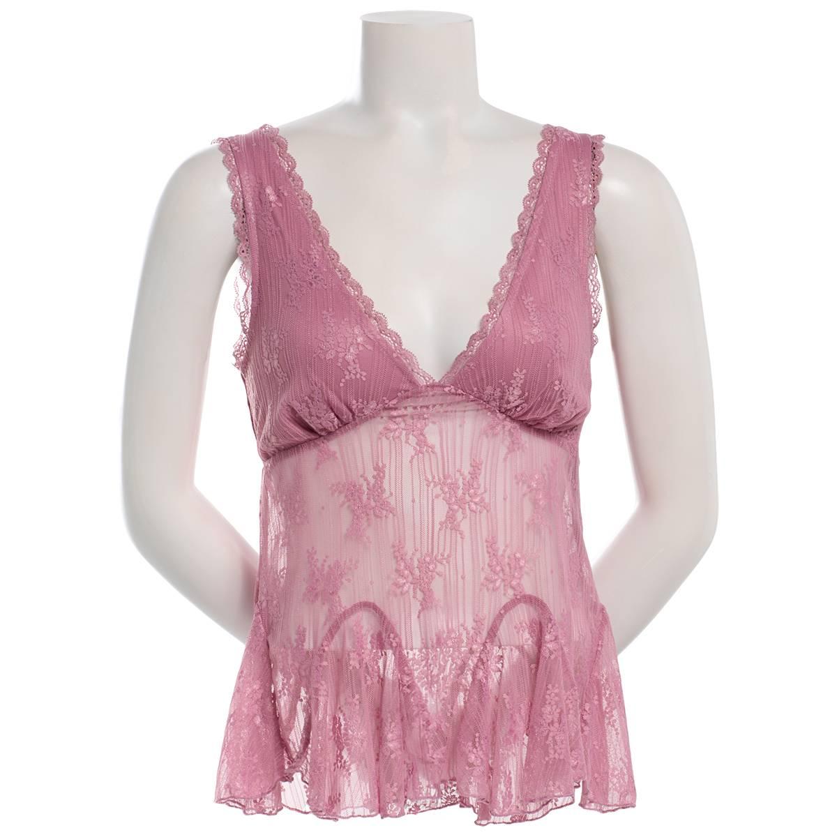 Juniors Madden Girl Floral Stretch Lace V-Neck Tie Back Tank Top
