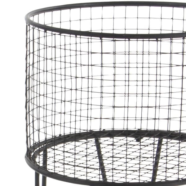 CosmoLiving by Cosmopolitan Black Industrial Metal Laundry Cart
