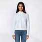 Juniors Pink Rose Fuzzy Feather Mock Neck Cable Knit Sweater - image 4