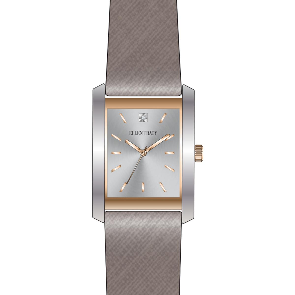 Womens Ellen Tracy 24mm Genuine Diamond Strap Watch -...