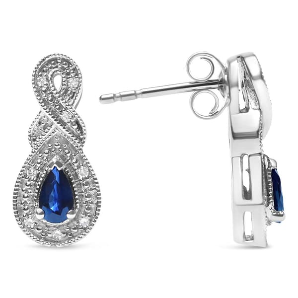 Haus of Brilliance Blue Sapphire & Diamond Accent Stud Earrings