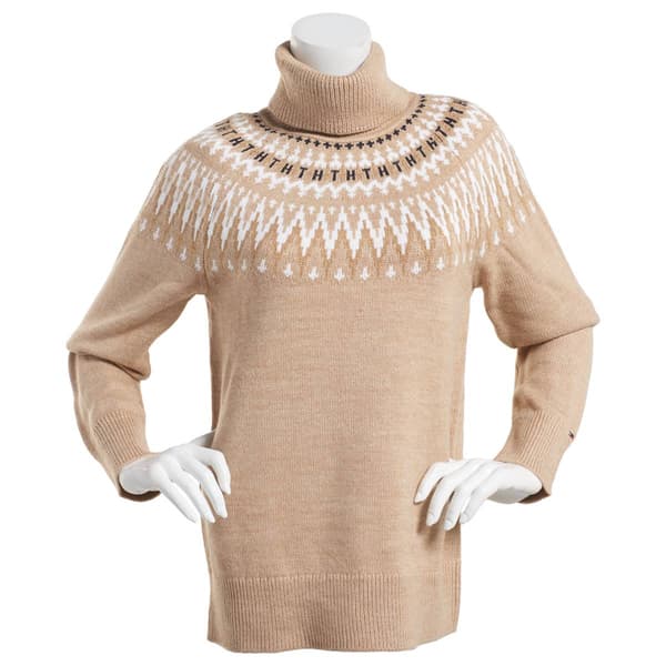 Womens Tommy Hilfiger Chevron Fair Isle Turtleneck Sweater