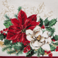 Threadmade Poinsettia Garlands Engineered Table Runner - image 3