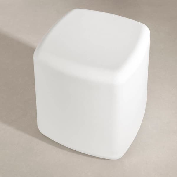 South Shore Sweedi White Lighted Kids Cube Stool