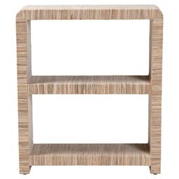 bali & pari Lucy Bohemian Woven Grasscloth Bookshelf