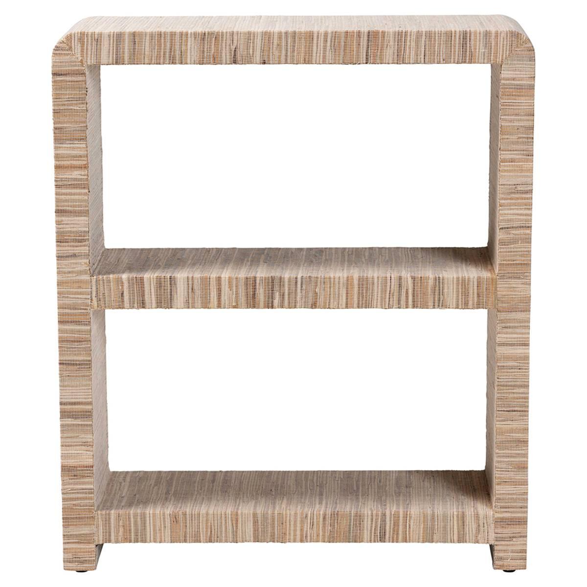 bali & pari Lucy Bohemian Woven Grasscloth Bookshelf
