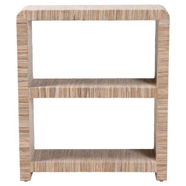 bali & pari Lucy Bohemian Woven Grasscloth Bookshelf
