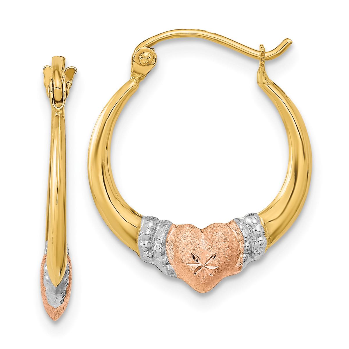 Gold Classics™ 14kt. Two-Tone Gold Polished Hoop Earrings