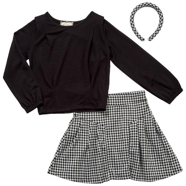Girls (7-16) BTween(R) Knit Top & Jacquard Skirt Set - image 