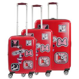 FUL Minnie Mouse 3pc. Patch Design Luggage Set