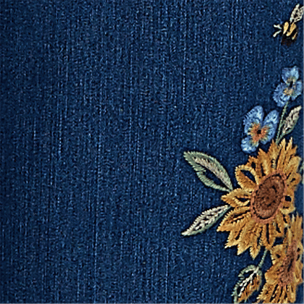 Womens Alfred Dunner Tuscany Sunflower Embroidered Ankle Jeans