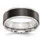 Mens Gentlemen's Classics&#40;tm&#41; 8mm Stainless Steel Black IP Band - image 1