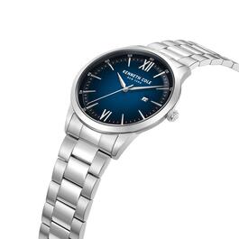 Mens Kenneth Cole&#174; Stainless Steel Blue Dial Watch - KCWGH0014504
