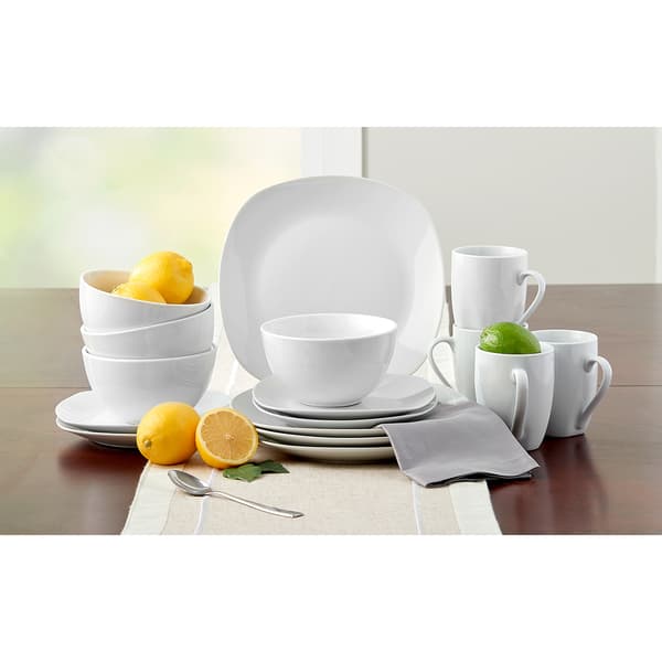 Tabletops Unlimited Avenue Soft Square 16pc. Dinnerware Set Boscov's