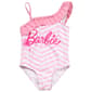 Girls (4-6x) Barbie Ruffle One Piece Chevron Swimsuit - image 2