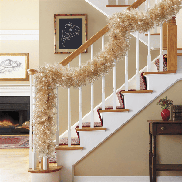 Puleo International 9ft. Rose Gold Round Valley Pine Garland