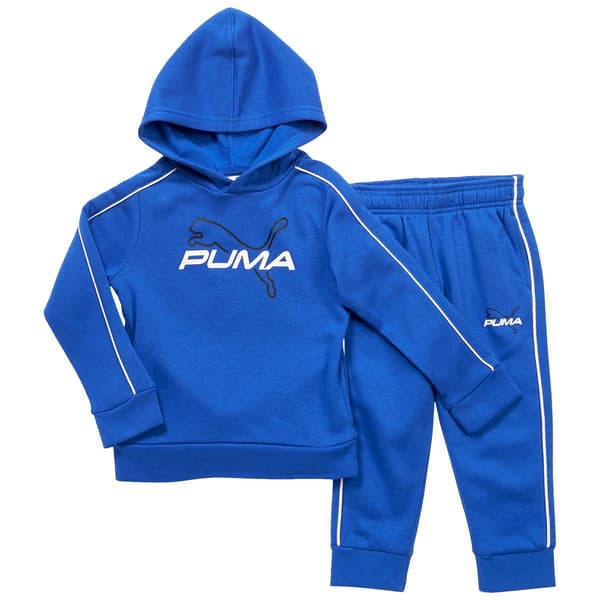 Boys (4-7) Puma(R) 2pc. Cotton Fleece Jogger Set - Mountain Blue - image 