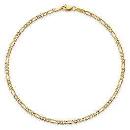 Gold Classics&#40;tm&#41; 2.5mm. 14kt. Semi Solid Figaro Chain Anklet