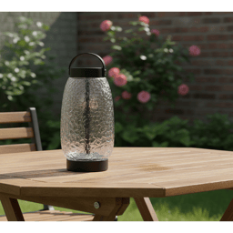 Adesso Cassius Cordless LED Tall Table Lantern w/ Glass Shade