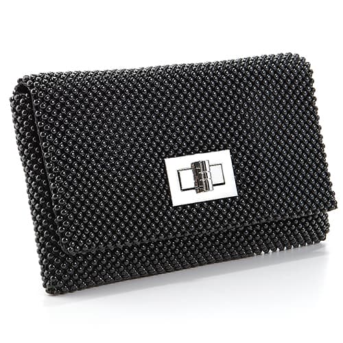 Jessica McClintock Mesh Turn Lock Clutch - image 