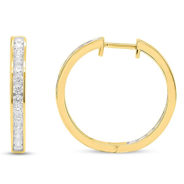 Nova Star(R) 1/2ctw. Lab Grown Diamond Yellow Gold Hoop Earrings - image 