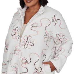 Plus Size Alfred Dunner Sunset Ridge Floral Sherpa Jacket