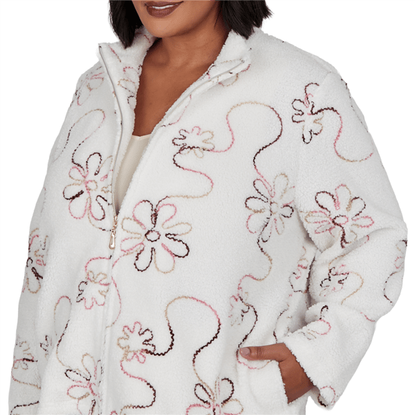 Plus Size Alfred Dunner Sunset Ridge Floral Sherpa Jacket
