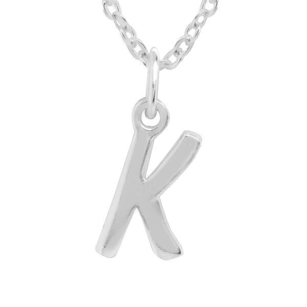 Marsala Sterling Silver Initial K Pendant - image 