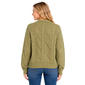 Juniors Derek Heart Mix Stitch Cable V-Neck Button Front Cardigan - image 3