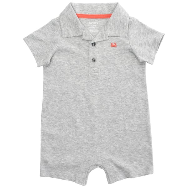 Baby Boy &#40;NB-24M&#41; Carter''s&#40;R&#41; Marled Crab Polo Romper - image 