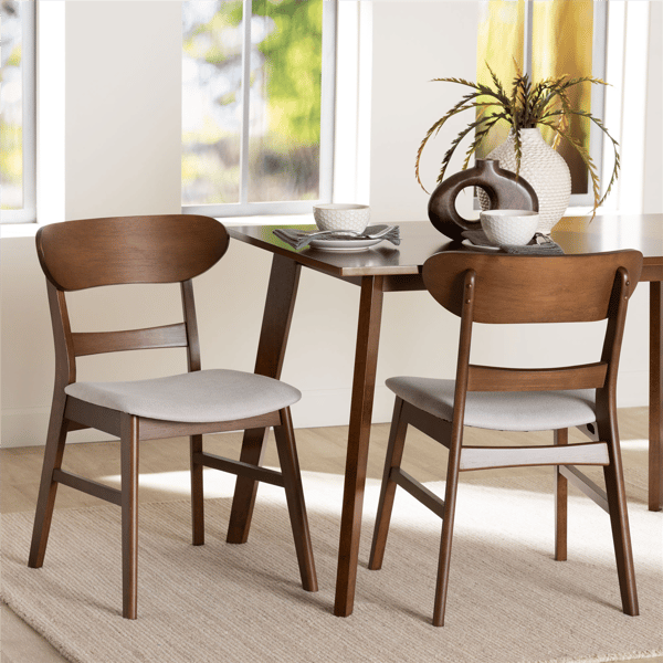 Baxton Studio Everwood 2pc Dining Chair Set