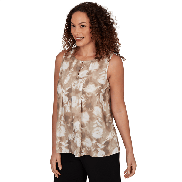 Womens Emaline Verde Grove II Sleeveless Keyhole Neck Blouse