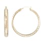 Evergold 14kt. Gold Over Resin 35mm Textured Hoop Earrings - image 1