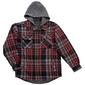 Mens Smith''s Sherpa Lined Flannel Shirt Jacket - Black/Red - image 1