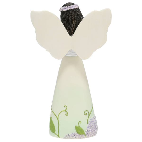 Pavilion Elements Black Angel Holding Hydrangeas Figurine